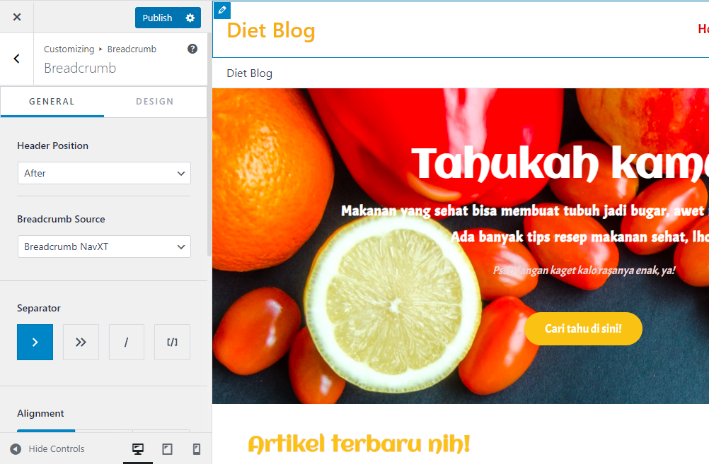 memasang breadcrumb di website