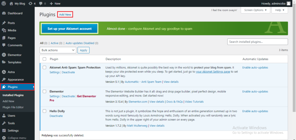 install plugin polylang