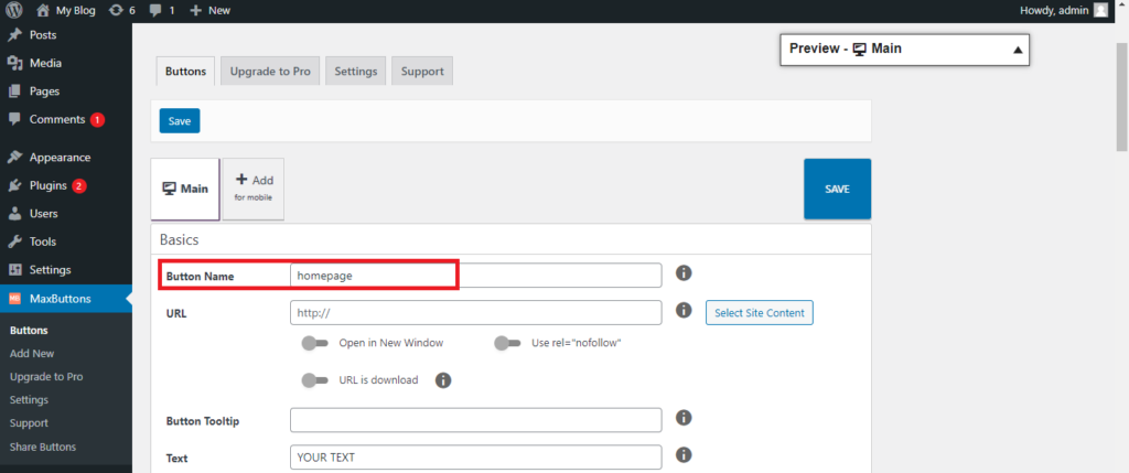 cara membuat button di wordpress