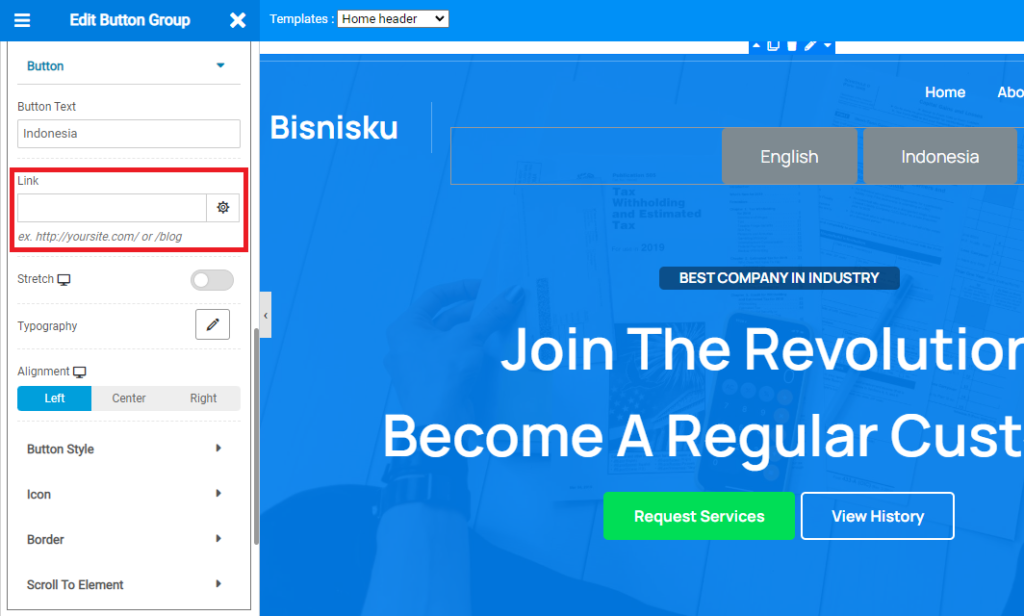 menambahkan button dua bahasa